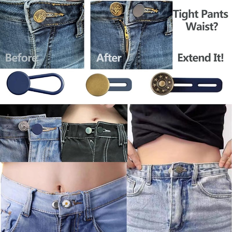 KAJUDA 12PCS Button Extenders for Jeans, Pants Button Extender - Instant Waistband Extension - Adjustable Waist Extenders for Men and Women, No-Sew Solution, Assorted Colors - Image 4